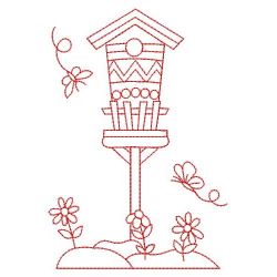 Redwork Birdhouse 08(Lg)