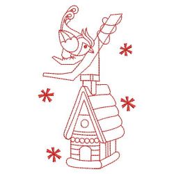 Redwork Birdhouse 09(Md) machine embroidery designs