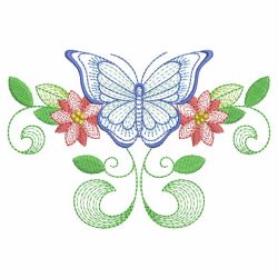 Rippled Flower and Butterfly 03 machine embroidery designs