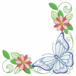 Rippled Flower and Butterfly 06 machine embroidery designs
