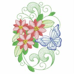 Rippled Flower and Butterfly 08 machine embroidery designs