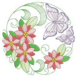 Rippled Flower and Butterfly 09 machine embroidery designs