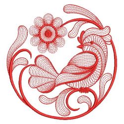 Redwork Rippled Birds(Sm) machine embroidery designs