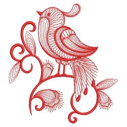 Redwork Rippled Birds 02(Sm)