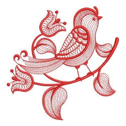Redwork Rippled Birds 03(Sm)