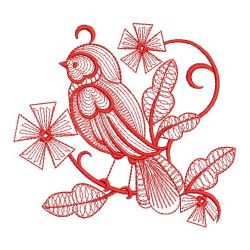 Redwork Rippled Birds 04(Lg) machine embroidery designs