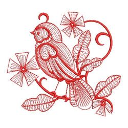 Redwork Rippled Birds 04(Sm)
