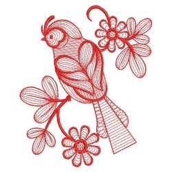 Redwork Rippled Birds 06(Sm)