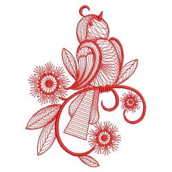 Redwork Rippled Birds 08(Sm) machine embroidery designs