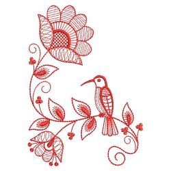 Redwork Rippled Flower Corner 04(Sm) machine embroidery designs