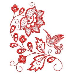 Redwork Rippled Flower Corner 06(Sm) machine embroidery designs