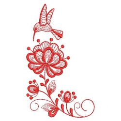 Redwork Rippled Flower Corner 10(Md) machine embroidery designs