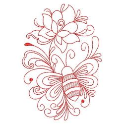 Redwork Heirloom Bee 05(Lg) machine embroidery designs