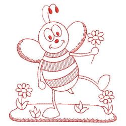 Redwork Bee 08(Lg) machine embroidery designs