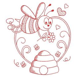 Redwork Bee 12(Sm) machine embroidery designs