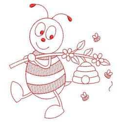 Redwork Bee 13(Md) machine embroidery designs