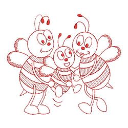 Redwork Bee 15(Md) machine embroidery designs