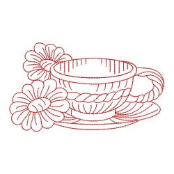 Redwork Tea Time 02(Sm) machine embroidery designs