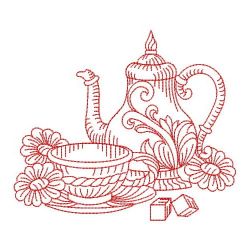 Redwork Tea Time 06(Lg) machine embroidery designs