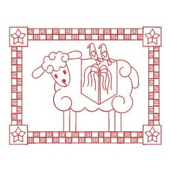 Redwork Country Sheep 02(Lg) machine embroidery designs