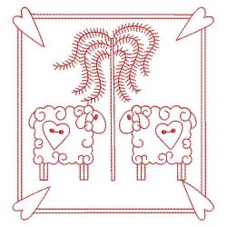 Redwork Country Sheep 03(Lg) machine embroidery designs