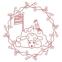 Redwork Country Sheep 05(Lg) machine embroidery designs