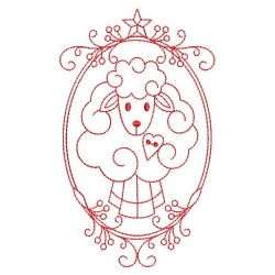 Redwork Country Sheep 07(Lg) machine embroidery designs