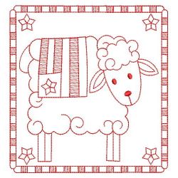 Redwork Country Sheep 08(Lg) machine embroidery designs