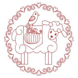 Redwork Country Sheep 09(Lg) machine embroidery designs