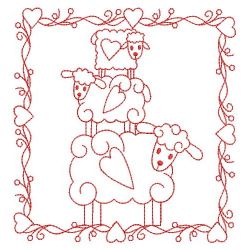 Redwork Country Sheep 10(Sm) machine embroidery designs