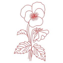 Redwork Pansy 02(Md) machine embroidery designs