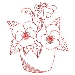 Redwork Pansy 03(Lg) machine embroidery designs