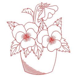 Redwork Pansy 03(Sm) machine embroidery designs