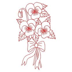 Redwork Pansy 04(Md) machine embroidery designs