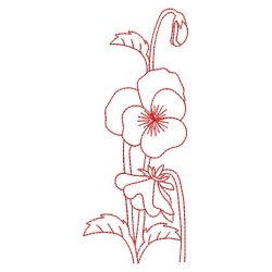 Redwork Pansy 05(Md) machine embroidery designs