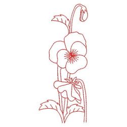 Redwork Pansy 05(Sm) machine embroidery designs