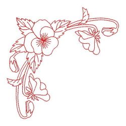 Redwork Pansy 06(Md) machine embroidery designs