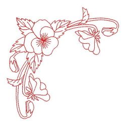 Redwork Pansy 06(Sm) machine embroidery designs