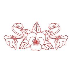Redwork Pansy 07(Md) machine embroidery designs