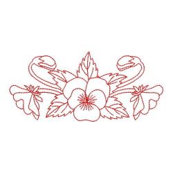 Redwork Pansy 07(Sm) machine embroidery designs