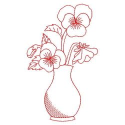 Redwork Pansy 08(Md) machine embroidery designs