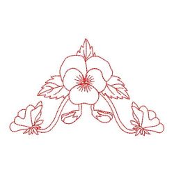 Redwork Pansy 09(Lg) machine embroidery designs