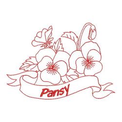 Redwork Pansy 10(Md) machine embroidery designs