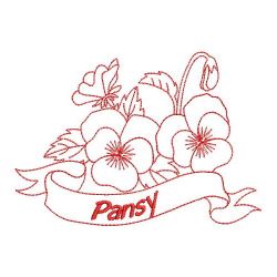 Redwork Pansy 10(Sm) machine embroidery designs