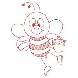 Redwork Spring Bee 01(Lg) machine embroidery designs