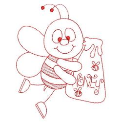 Redwork Spring Bee 02(Sm) machine embroidery designs