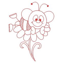 Redwork Spring Bee 03(Md) machine embroidery designs