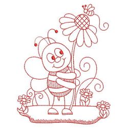 Redwork Spring Bee 08(Lg) machine embroidery designs