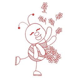 Redwork Spring Bee 09(Lg) machine embroidery designs