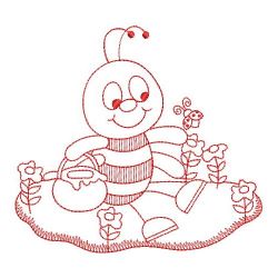 Redwork Spring Bee 10(Md) machine embroidery designs